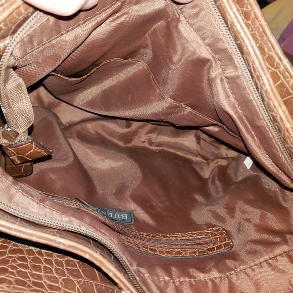 XL Faux Leather Crocodile/Snakskin Brown purse by Bueno - Picture 10 of 16